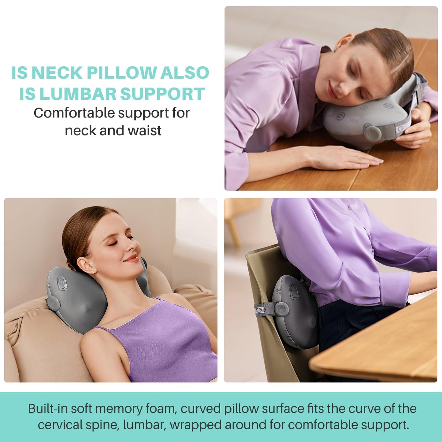 SKG Shiatsu Back Massager for Pain Relief Deep Tissue with Heat 4D Kneading Cordless Massage Pillow for Upper and Lower Back Gifts for Men adn Women Birthday Gifts (Need to Restart After 15 min)