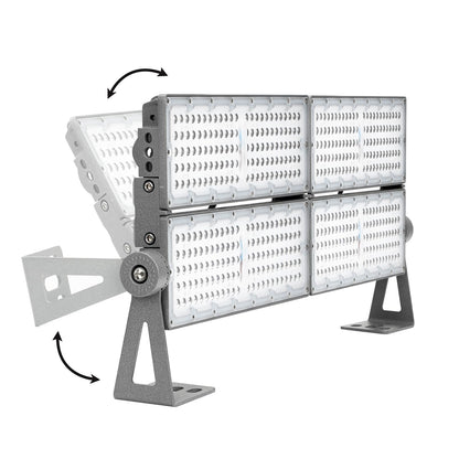 REXTiN LED Stadium Flood Light: Outdoor High Power Adjustable Angle Heavy Duty Waterproof - Area Lighting for Sports Court Parking Lot Area Tunnel (400W)