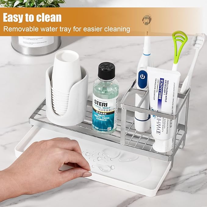 Toothbrush Holders for Bathrooms, Stainless Steel Tooth Brushing Holder