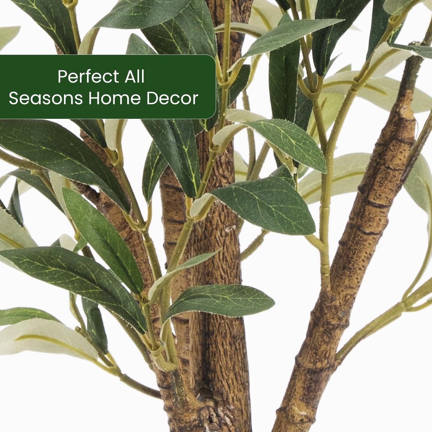 MCTYBB Artificial Fake Olive Tree 6FT Tall 1Pack Faux Silk Olive Tree for Home Living Room Office Decor Faux Artificial Plants Indoor Fake Potted Plants with Fruit & Free Moss