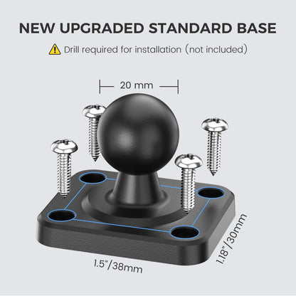 OHLPRO Tablet Mount for Truck - Heavy Duty Drill Base Tablet Holder for Car Dashboard, iPad Holder for All 5"-13" iPad Pro Samsung Galaxy Kindle fire Tablets and Car Wall etc. - 8-inch Arm
