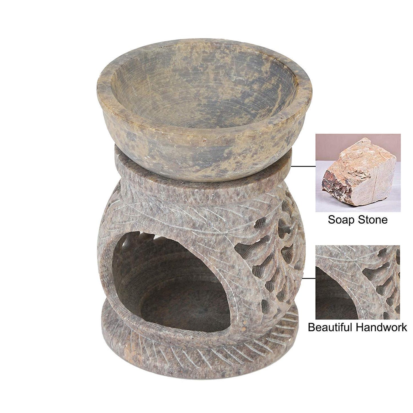 Marble Soapstone Incense Stick Burner | Candle Stick Holder | Tea Light Burner with Marble Soapstone Candle Aroma Burner | Oil Diffuser | Tea Light Holder | Wax Burner.