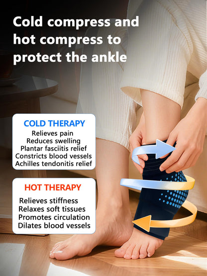 Adjustable Ankle Ice Pack Wrap, Reusable Hot & Cold Therapy Gel Foot Ice Pack for Swelling, Sprains and Plantar Fasciitis Relief, Flexible Achilles Tendonitis Support for Men & Women