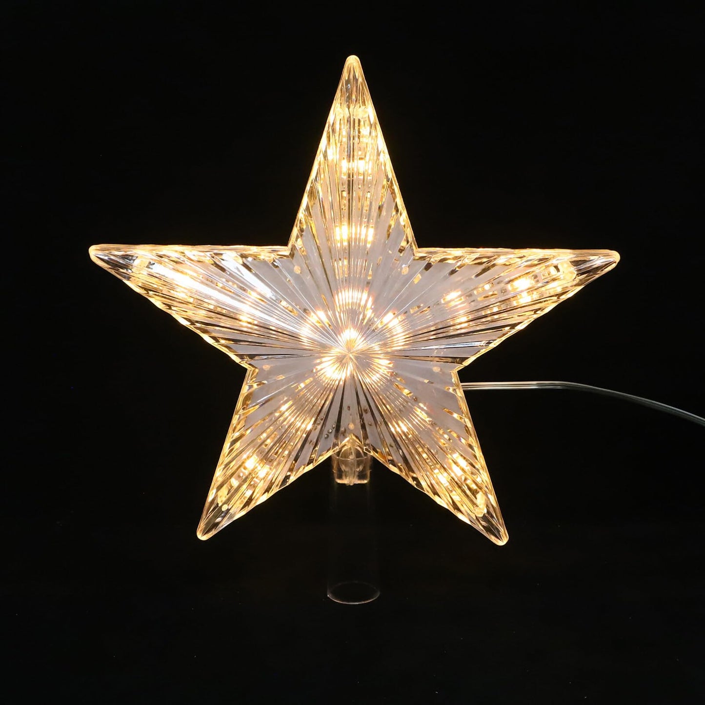 Beaupretty Tree Topper Star Plug LED Treetop Star Ornament for Indoor Holiday Party (Warm White)