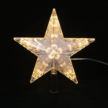 Beaupretty Tree Topper Star Plug LED Treetop Star Ornament for Indoor Holiday Party (Warm White)