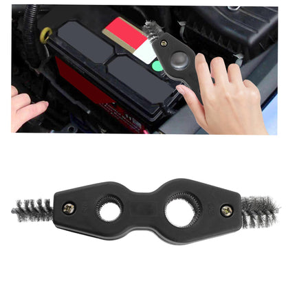 Stacool Car Battery Terminal Cleaner,Stainless Steels 4-in-1 Battery Post Cleaner for Post Adapter & Clamps,Multi-Purpose Car Cleaning Accessories (Black)