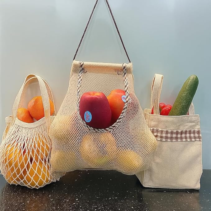 Durable Reusable Hanging Storage Mesh Bags