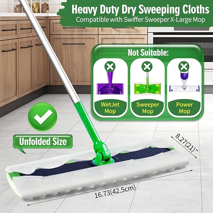 Heavy Duty Dry Sweeping Cloths Compatible