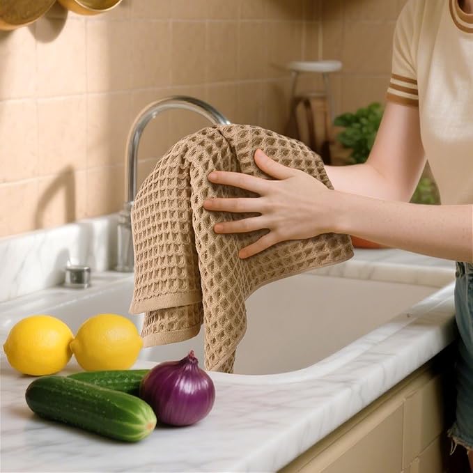 Jacquotha Waffle Bathroom Hand Towels 2-Piece – Cotton, Lightweight, Lint Free