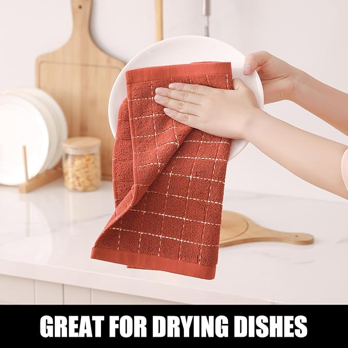 Homaxy 100% Cotton Terry Kitchen Dish Cloths, Ultra Soft and Absorbent Dish