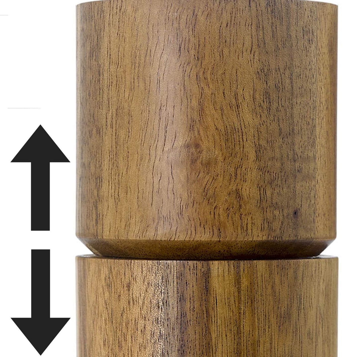 AdHoc Acacia Salt or Pepper Mill - Adjustable Salt or Pepper Grinder for Convenience - Refillable Manual Mill for Elegant Kitchen Decor - Salt & Pepper Shaker with 2 Year AdHoc Guarantee - 6.7"