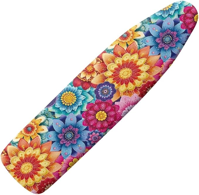 Colorful Flowers Ironing Board Cover Retro Dahlia Floral Iron Board Covers
