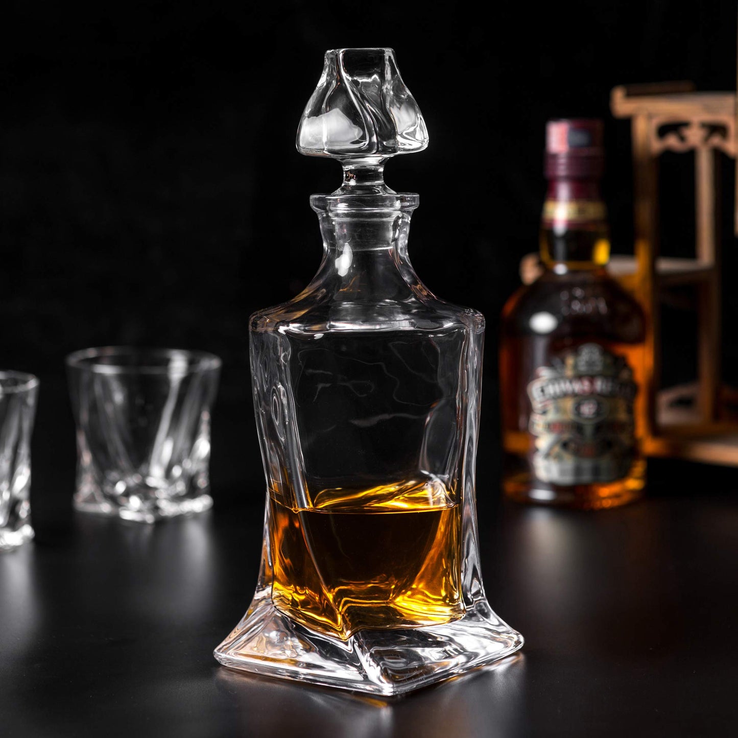 KANARS Whiskey Decanter Set, Premium Crystal Liquor Decanter with 6 Old Fashioned Glasses for Cocktail Scotch Bourbon Irish Whisky Alcohol, Unique Men Gifts for Father's Day Housewarming Birthday