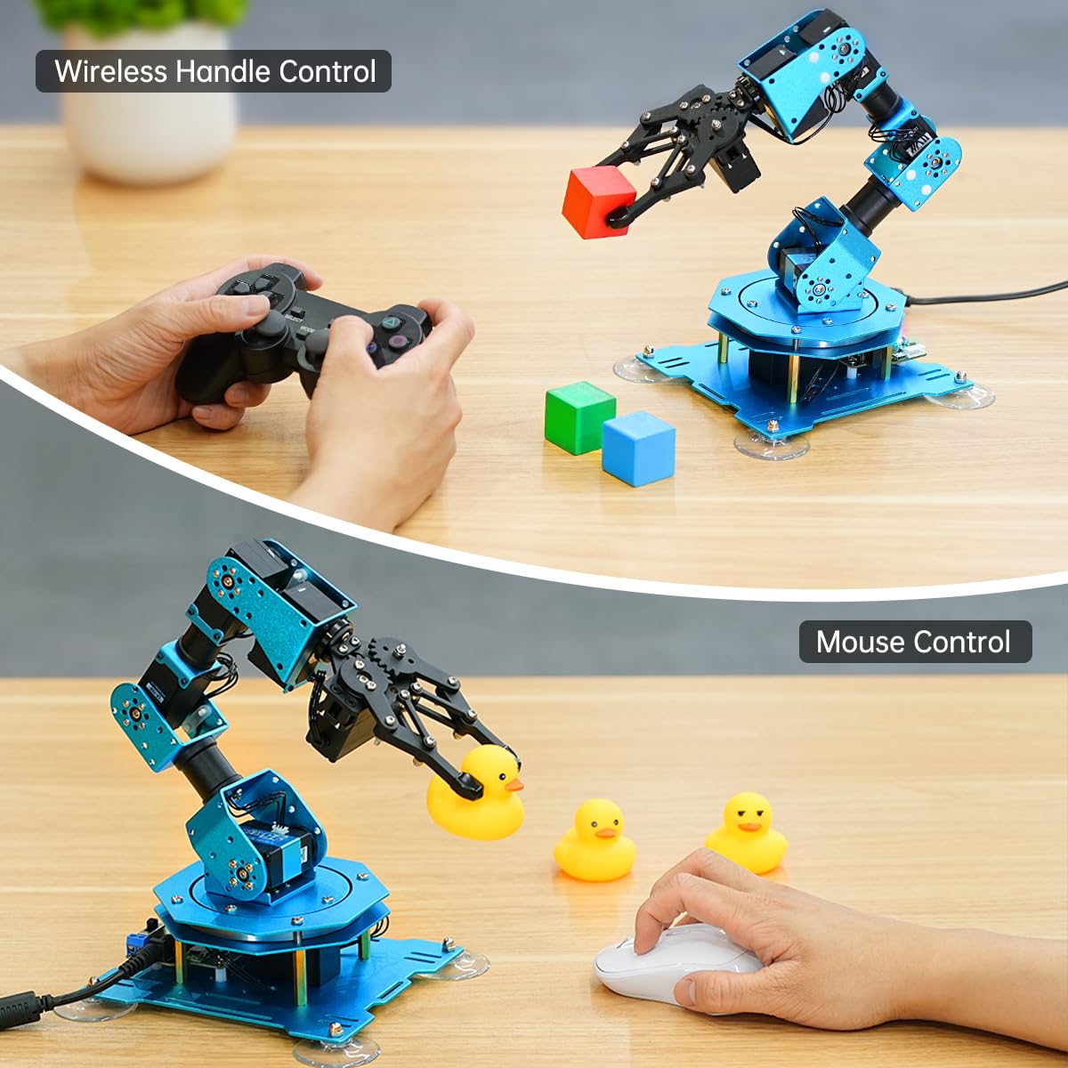 Robotic Arm for Arduino Coding Programming 6DOF Hiwonder-xArm1S STEM Educational Building Robot Arm Kits, 6 AXIS Full Metal Robotic Arm Wireless Controller/PC/App/Mouse Control Learning Robot