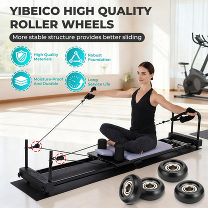 YIBEICO Roller Wheels for Aero Pilates Reformer, Replacement Roller Wheels for Pilates Reformer Machines, Smooth and Quiet Glide