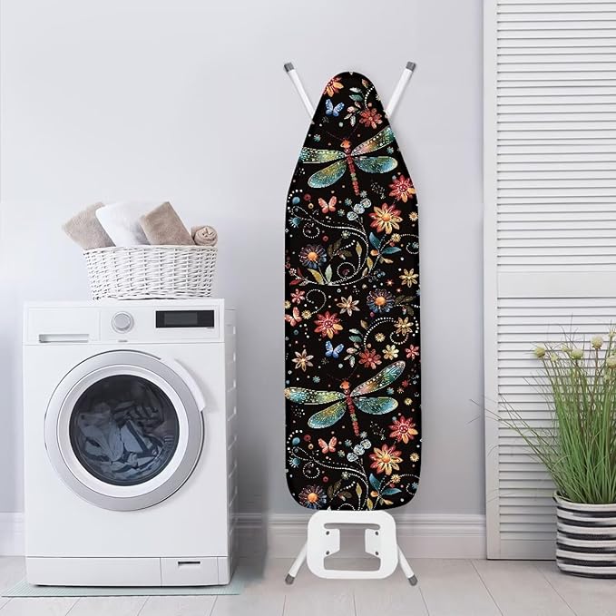 Floral Dragonfly Ironing Board Pad Ironing Board Cover and Pad 15" x 54" Scorch