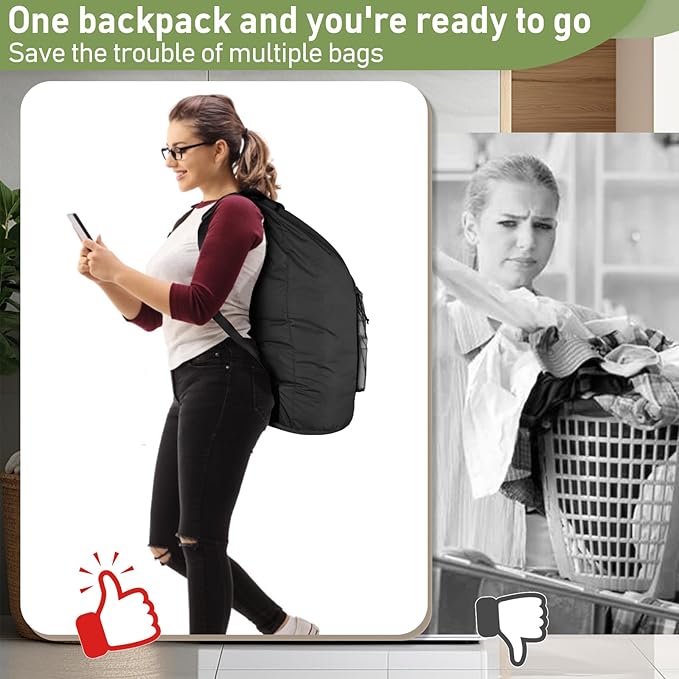 Laundry Bag Backpack, Large Travel Laundry Bags