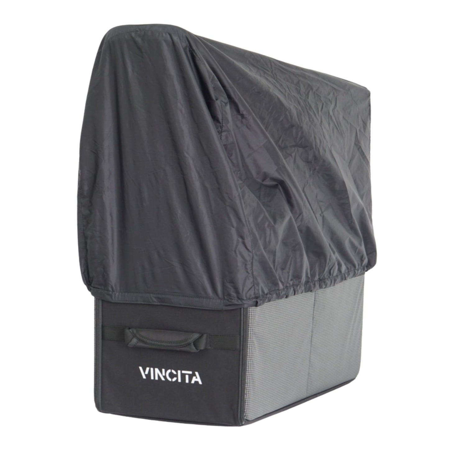Vincita Keeper Box 2.0 for Folding Bike – Vertical Car Trunk Storage Organizer – Anti-Slip Transport Case with Security Buckle & Side Pockets – Protects Car Interior