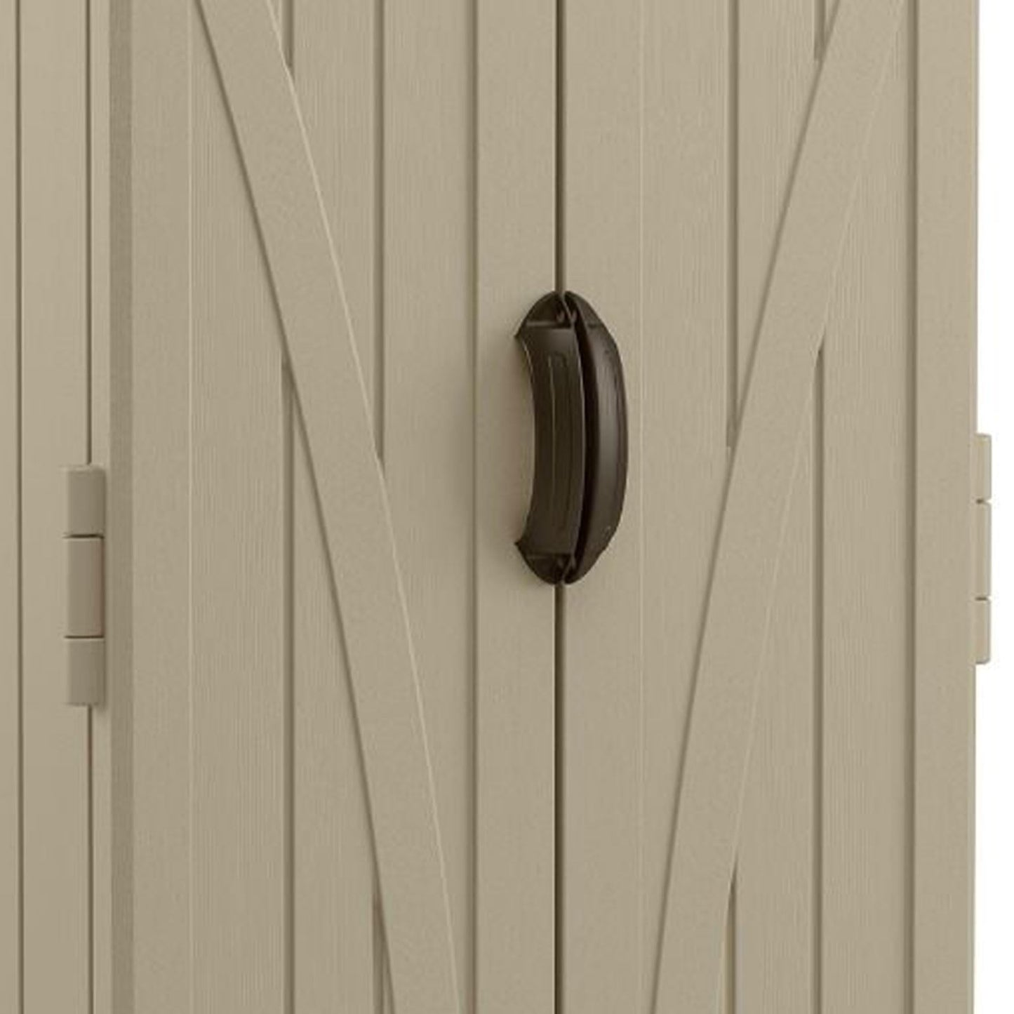 Suncast 22 Cubic Feet Capacity Tall Plastic Vertical Outdoor Shed for Garden, Backyard, Patio, or Pool Supplies Storage, Brown