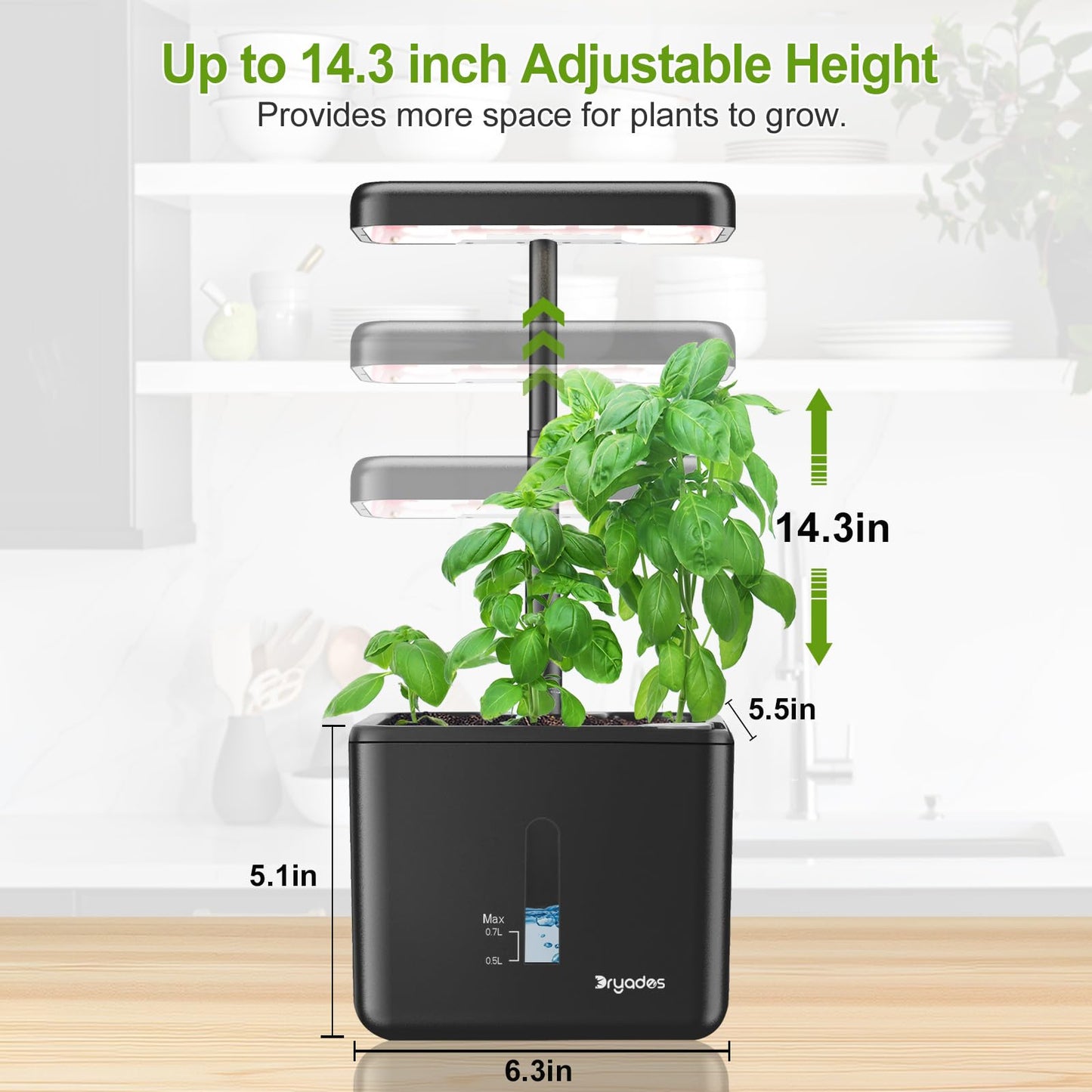 Indoor Garden Growing Systems Self-Watering Plant Pot Smart Gardening System with 17 Watts LED Grow Light Auto Timer Gardening Plant Gifts for Mom Plant Pot for vegetables herbs(No Seeds&Soil)