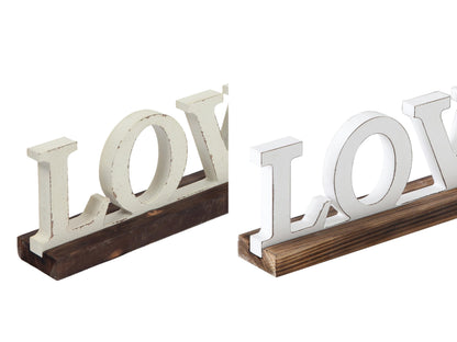 Sintosin Rustic Love Signs Decor 12", Farmhouse Wooden Love Signs for Home Decor, Distressed White Wedding Signs for Tabletop, Decorative Bedroom Signs for Valentine Thanksgiving Christmas