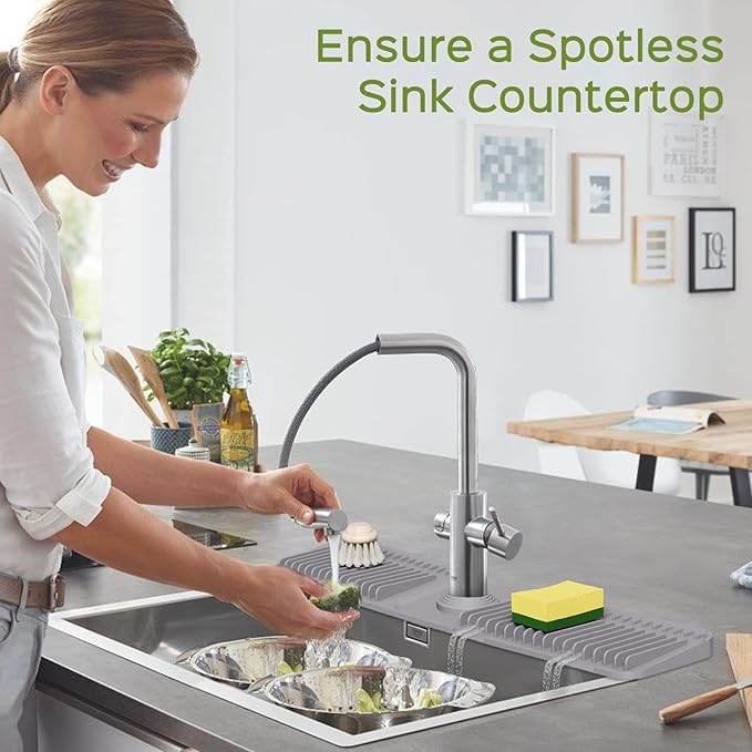 24 Inch Silicone Faucet Mat for Kitchen Sink Splash Guard – 2025 Upgraded