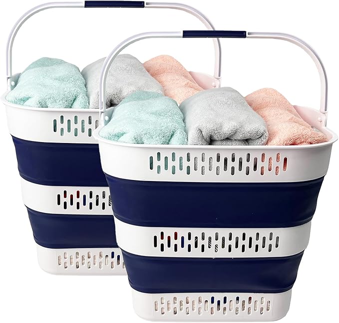 SAMMART 38L Collapsible Plastic Laundry Basket