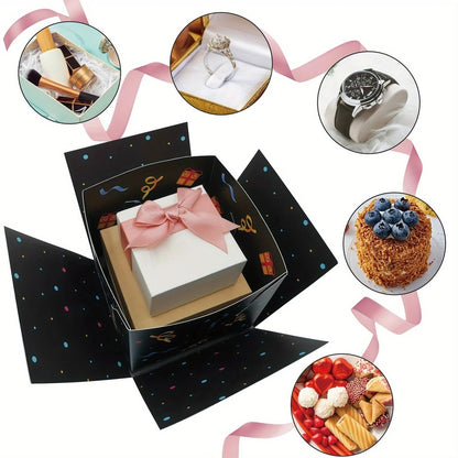 MOAXMOA Explosion Box with Flying Butterflies, Birthday Explosion Gift Box, DIY Exploding Surprise Gift, Flying Butterfly Surprise Gift Box for Birthdays, Wedding, Mother's Day, Anniversaries