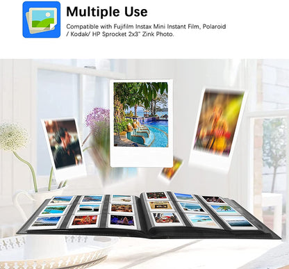 432 Pockets Photo Album for Fujifilm Instax Mini Camera, Polaroid Camera, for Fujifilm Instax Mini 12 11 9 40 99 90 8 7 Evo LiPlay Instant Camera, Polaroid Snap PIC-300 Z2300 Instant Camera (Black)