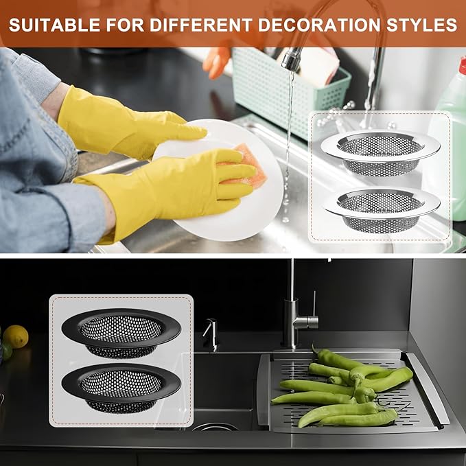 4 Pcs Stainless Steel Mesh Sink Drain Strainer, 4.5" Top / 3" Kitchen Filter