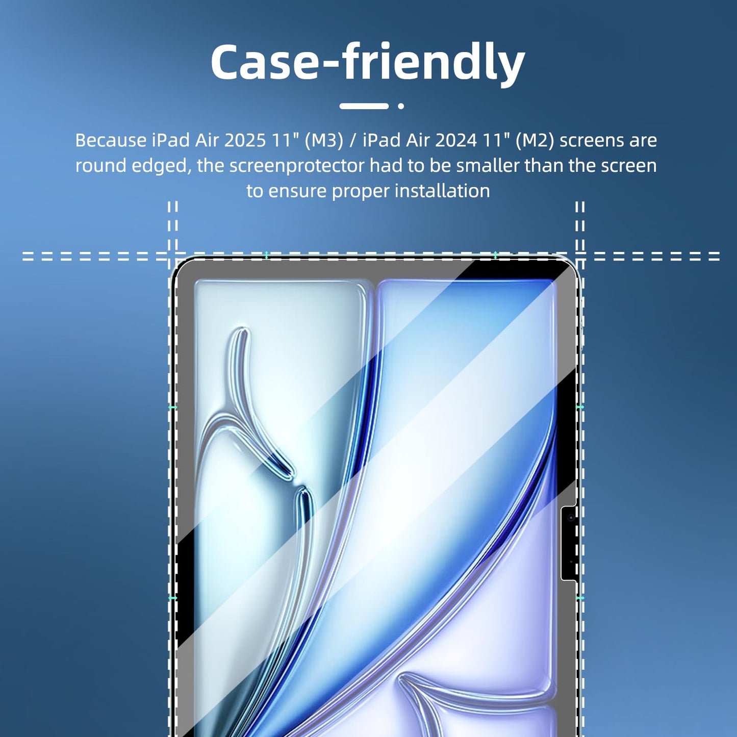 NEW'C 2 Pack Designed for iPad (A16) 11th Generation 2025, iPad 10th Generation 10.9 inches 2022 Screen Protector Tempered Glass, Bubble Free, Ultra Resistant (Easy Installation Frame)