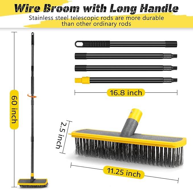 Heavy Duty Broom Wire Floor Scrub Brush