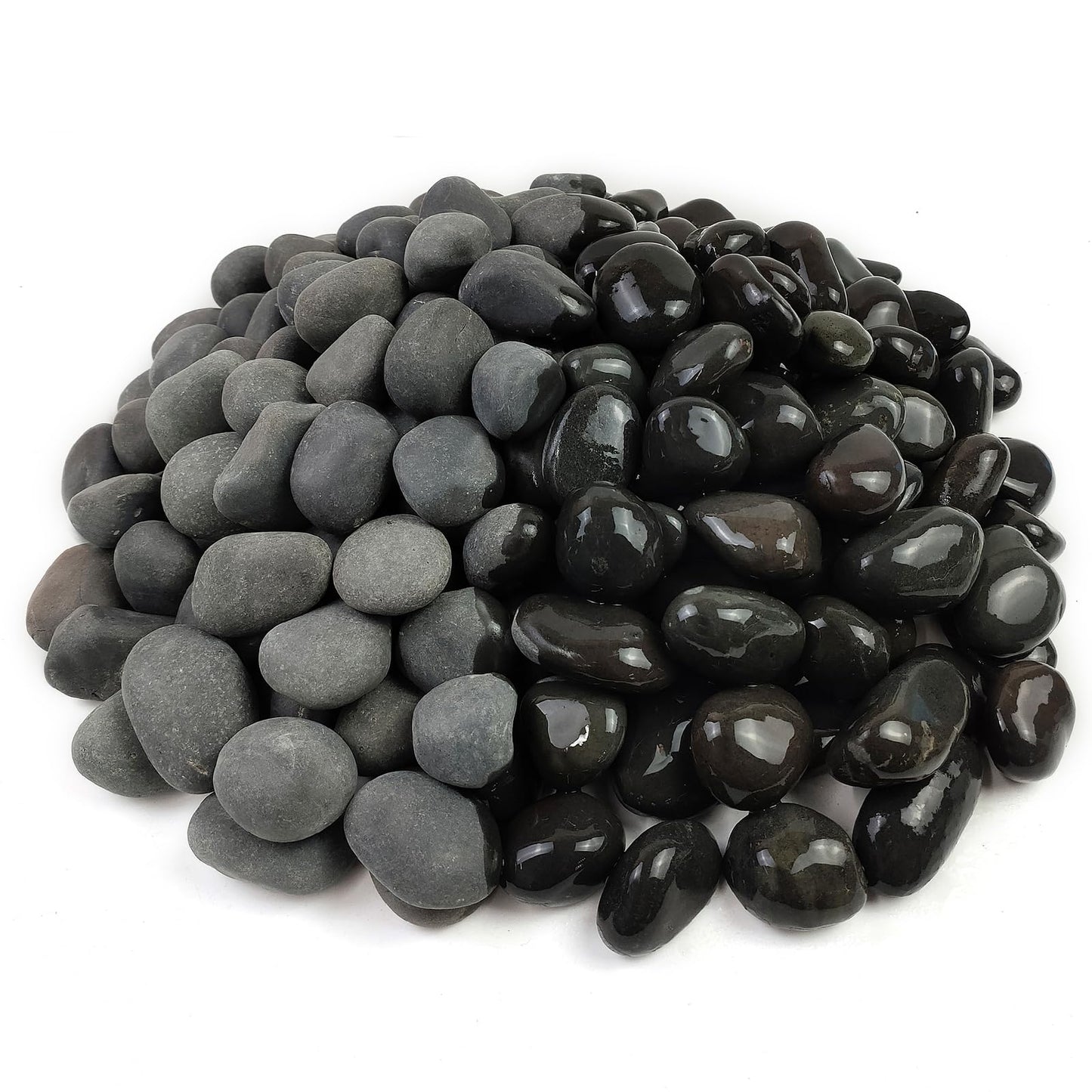 FANTIAN 5 lbs Black Pebbles for Indoor Plants, 1-2 Inch Stones Natural Decorative Black River Rocks for Planters, Painting, Aquarium, Outdoor Garden Landscaping, Walkways and Yards