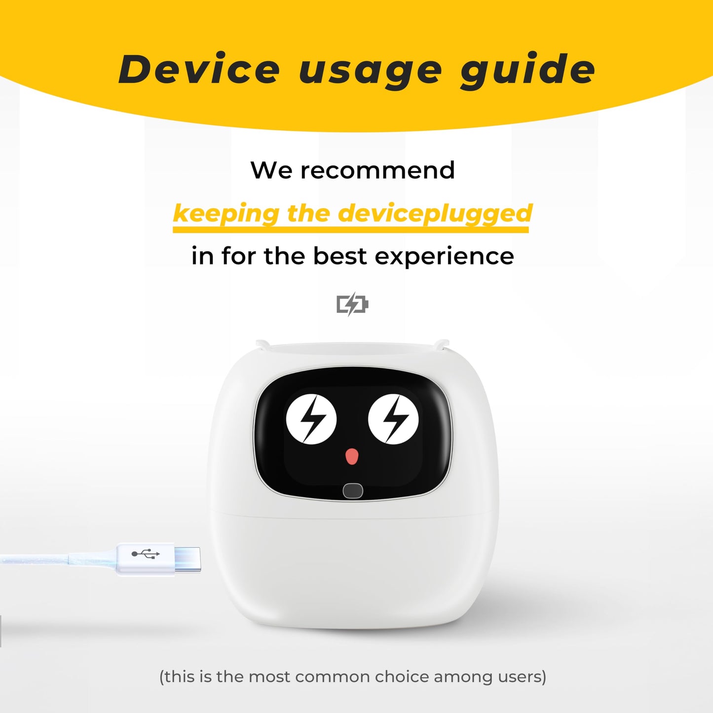 PLANTSIO Smart pet Planter Robot Guidance on Plant Care with Emojis, Adorable Plant Companion with Rich Gesture Interaction, Neat Desk Setup Gift (Yellow)