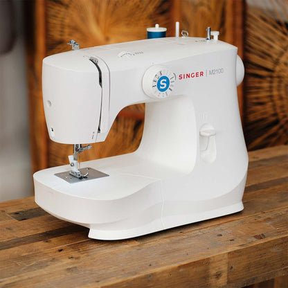 SINGER M2100 Lightweight & Compact Sewing Machine With 63 Stitch Applications, LED Light & Easy 4-step Buttonhole | Ideal for Mending and Sewing