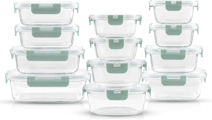 JoyJolt 24pc Borosilicate Glass Storage Containers