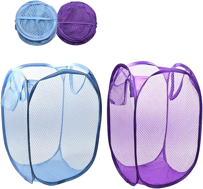 RZJZGZ Foldable Pop-Up Mesh Laundry Hamper