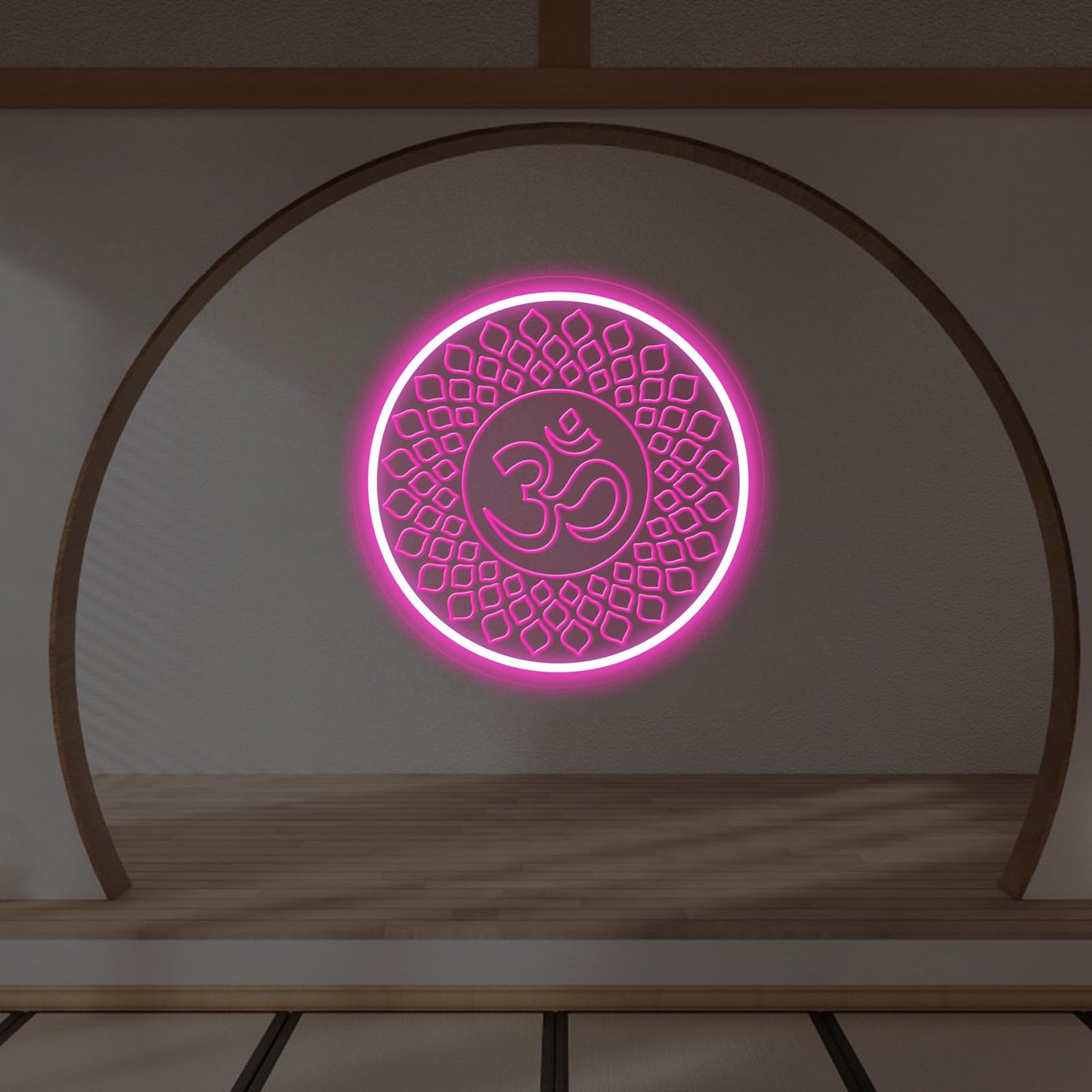 Om Buddha neon sign, Meditation light decor, Yoga wall decor, Mandala wall art, Home gym decor, Buddha symbol gifts, Yoga gifts, Meditation gift Zen Art Yoga Studio Pilates Studio Art Meditation-Pink