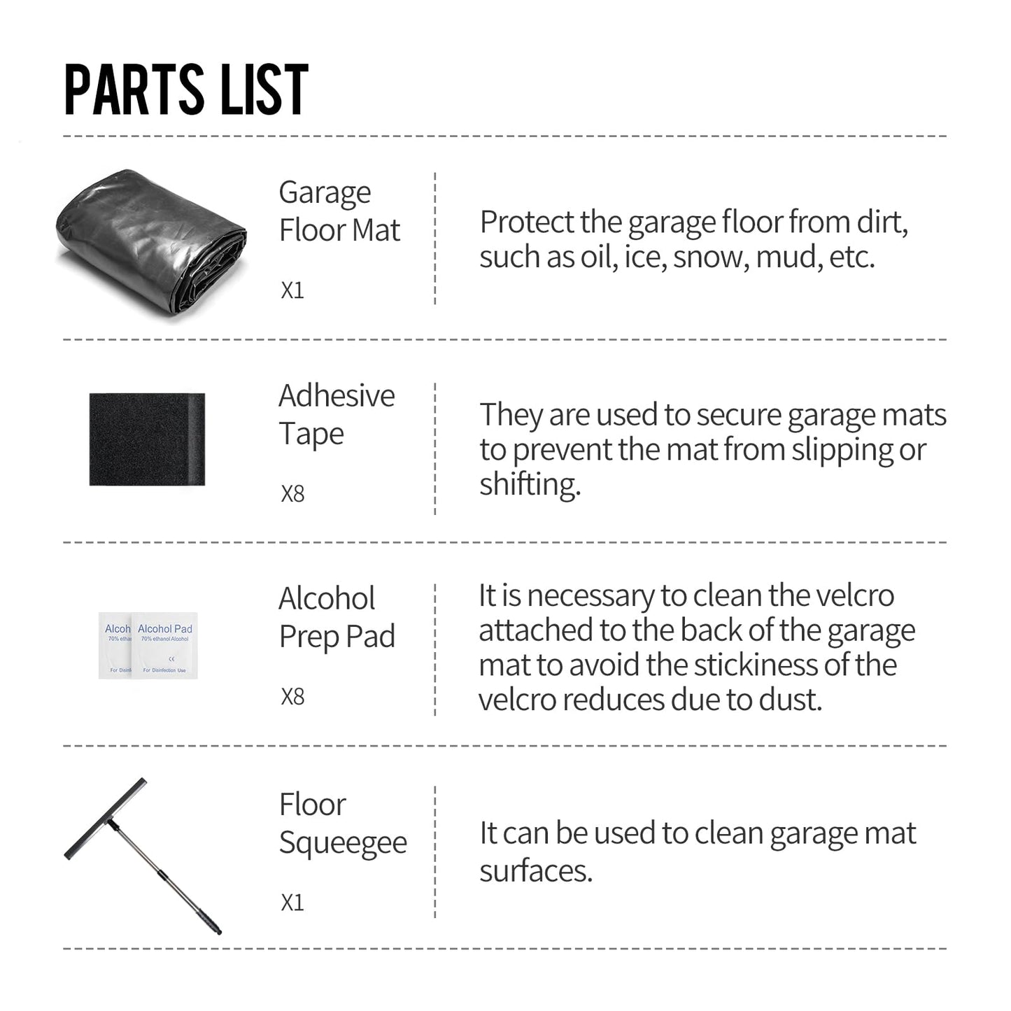 WELKIN Containment Mat,(7'9" x 18'),Non-Slip Garage Floor Mat - Heavy Duty Waterproof Protection from Snow, Rain and Mud for Cars