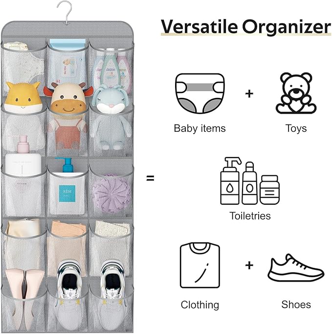 MISSLO 30 Large Pockets Dual Sided Hanging Shoe Organizer