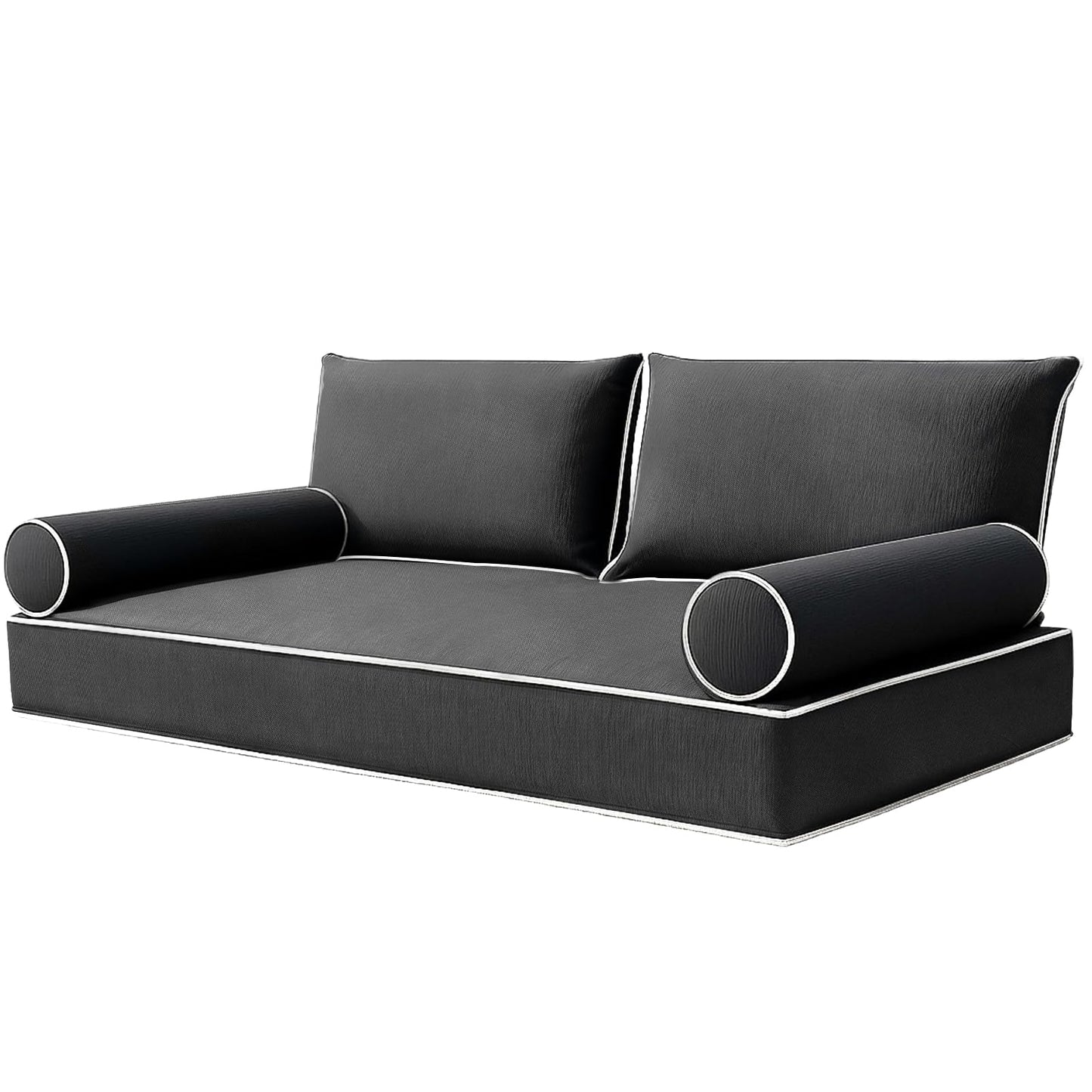 IYTFNSDLE Olefin Twin Outdoor Mattress Package Daybed Cushion Set，Twin Size Porch Swing Bed 6inch Mattress，Waterproof Cushion Package for Daybeds (Dark Gray, 75 * 39 * 6in)