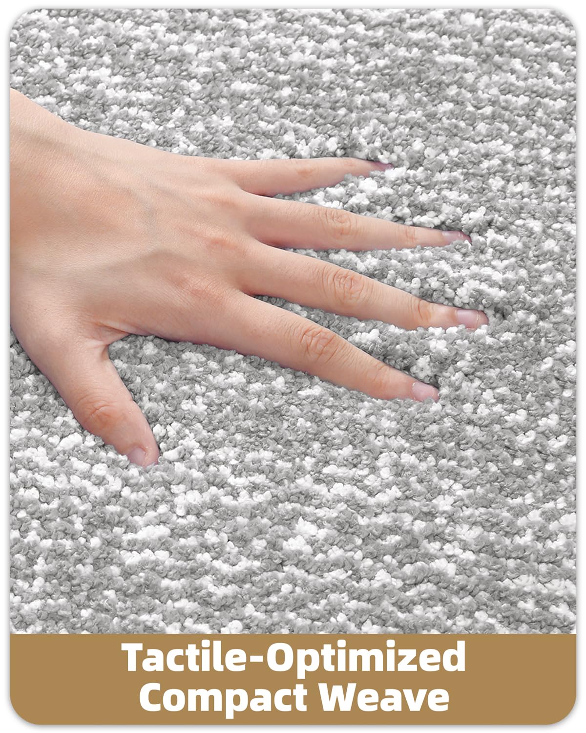 COLOR&GEOMETRY Absorbent Bath Mat 40 x 60 cm, Soft Bathroom Mat Non Slip, Machine Washable Bathroom Rug Shower Mat Outside Shower (Grey)