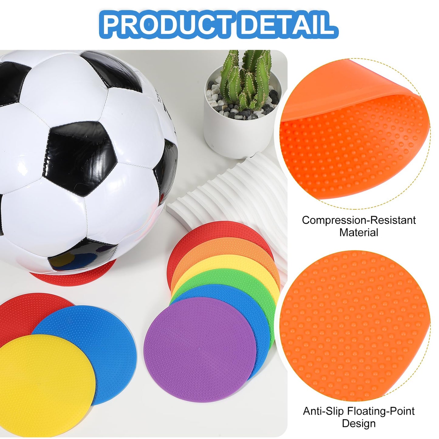 PATIKIL Spot Markers 4 Inch, 12 Pcs Non-Slip Floor Dots Agility Markers Flat Field Cones Poly Dots for Gym PE Speed Training Dance Soccer Basketball Sports, Orange/Purple