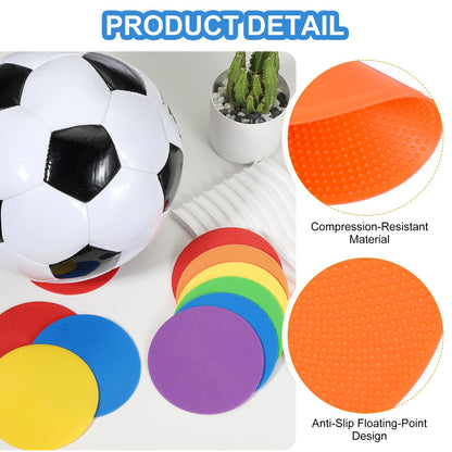 PATIKIL Spot Markers 4 Inch, 12 Pcs Non-Slip Floor Dots Agility Markers Flat Field Cones Poly Dots for Gym PE Speed Training Dance Soccer Basketball Sports, Orange/Purple