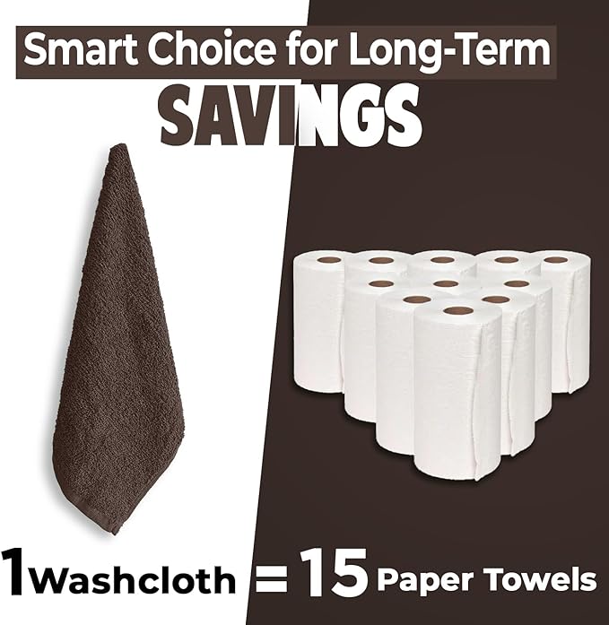 DAN RIVER 12 Pack Wash Cloths for Showering