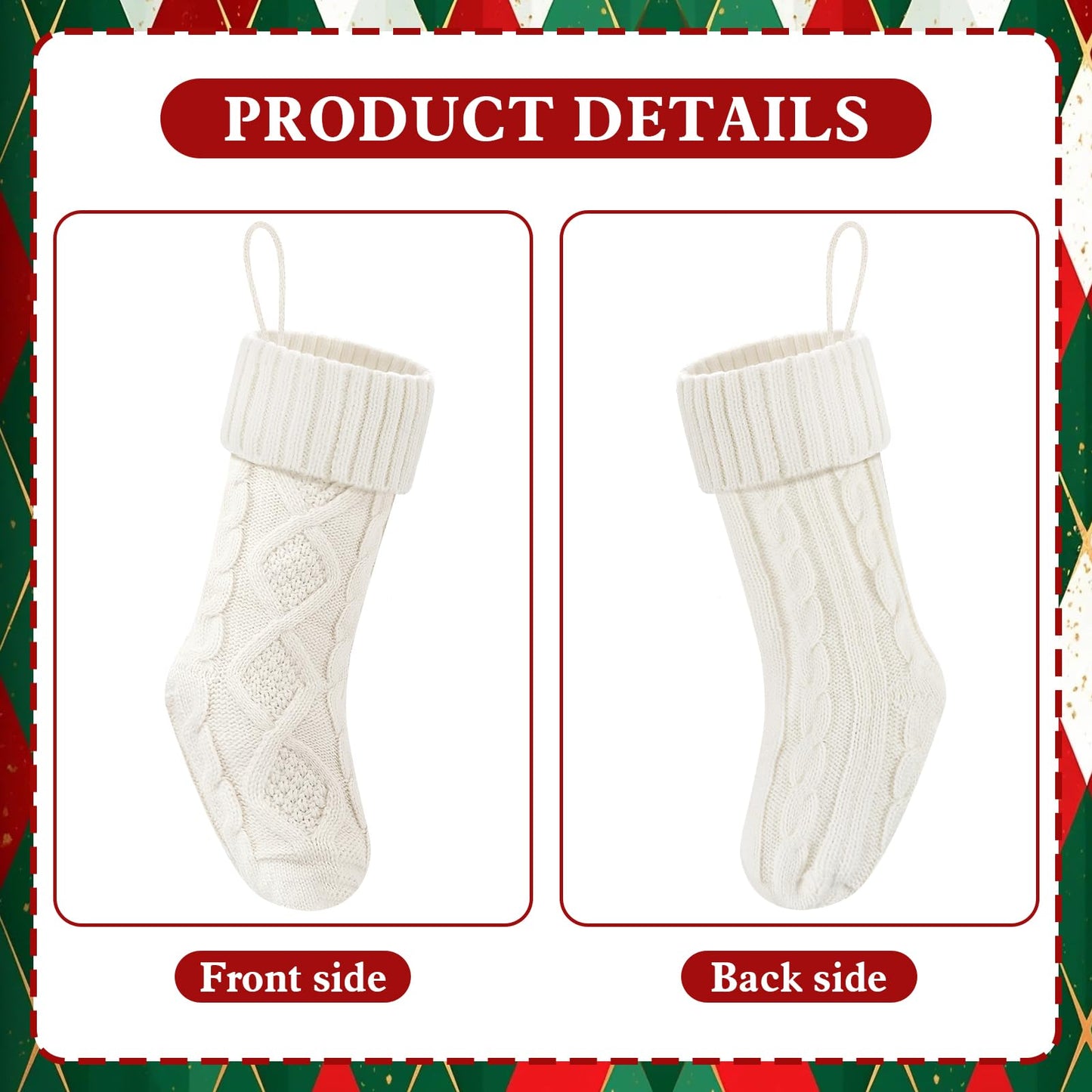 Doitory Christmas Stockings 18 Inches,Knitted Socks Christmas Decoration
