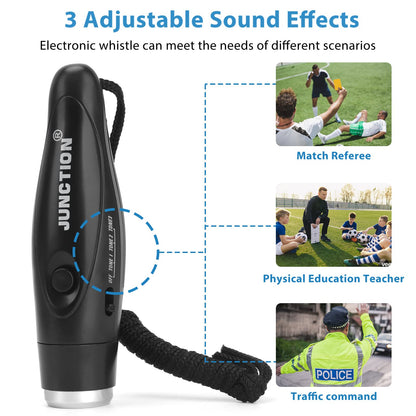 Xflyee Electronic Whistles 2 Pack, Handheld 3 Tones High Volume Electric Whistles with Lanyard for Teacher, Coaches, Referees, Training Whistle, Loudest Outdoor Emergency Whistle, Sports Whistle