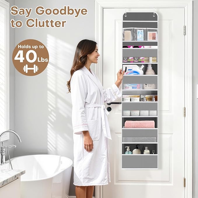 SpaceWhisper Over the Door Organizer, 6 Large Pocket Hanging Storage Organizer