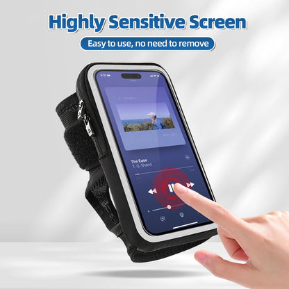 Wristbands Phone Holder for Running, Forearm Running Armbands for iPhone 16/15 Pro/14 Plus/13/11/XR/XS, Galaxy S24/S10, Supports Thick Phone Cases, Fits Up to 6.9'' Phones