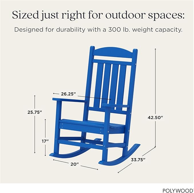 POLYWOOD Presidential Rocking Chair in Pacific Blue